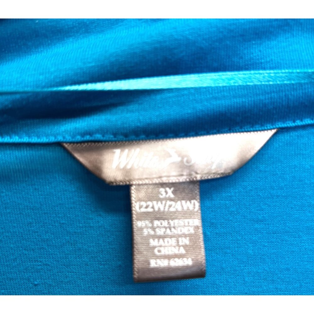 White Stag Womens 3X Turquoise Open Cardigan w Aztec Print Tank Top - Picture 4 of 4